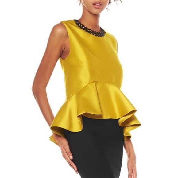 ❗️CLOSING SALE❗️ Mustard Ruffle Sleeveless Top - Picture 2 of 4